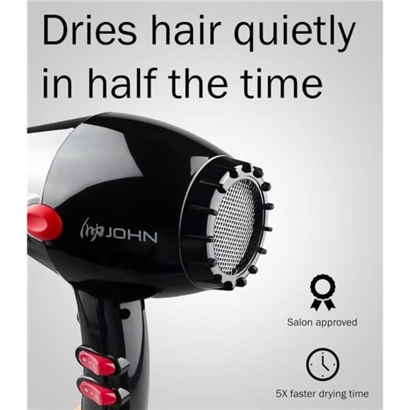 JOHN Super Fast Drying Hair Dryer, Ionic 2200W Professional Salon Blow Dryer - Picture 4 of 6